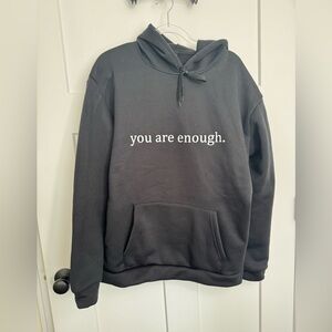 Men’s Black Hoodie with Inspirational Text XL New without Tags